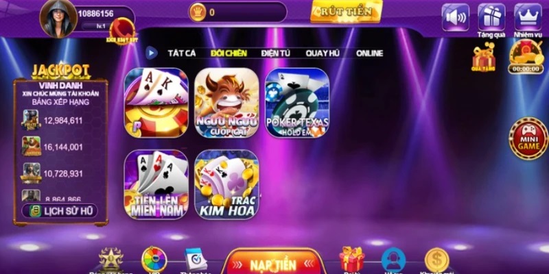 Trải nghiệm thế giới game bài đa dạng với sảnh rồng đánh bài online